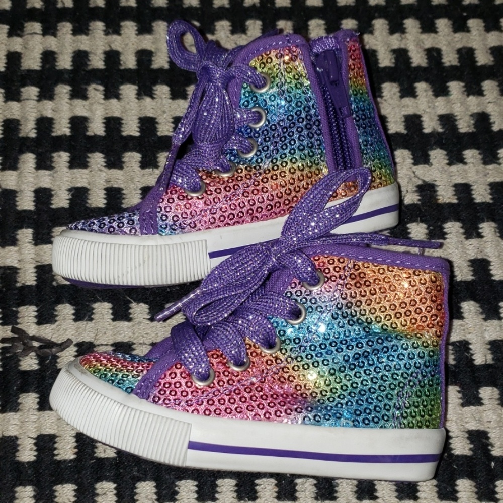 Rainbow sequined sneakers